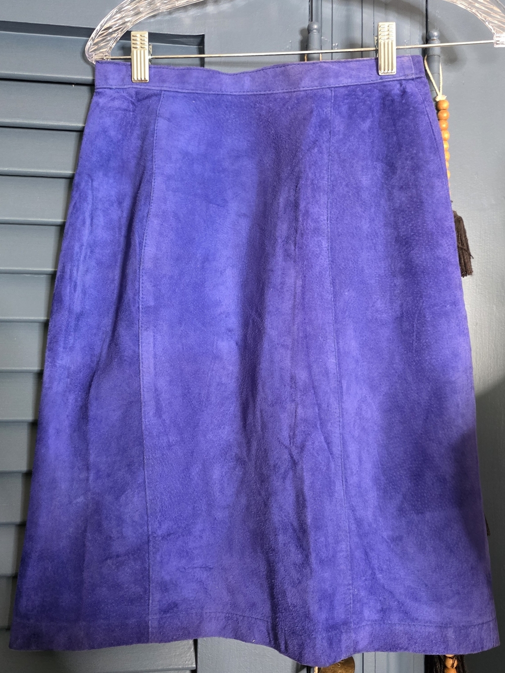 Vintage Purple Suede A-Line Skirt